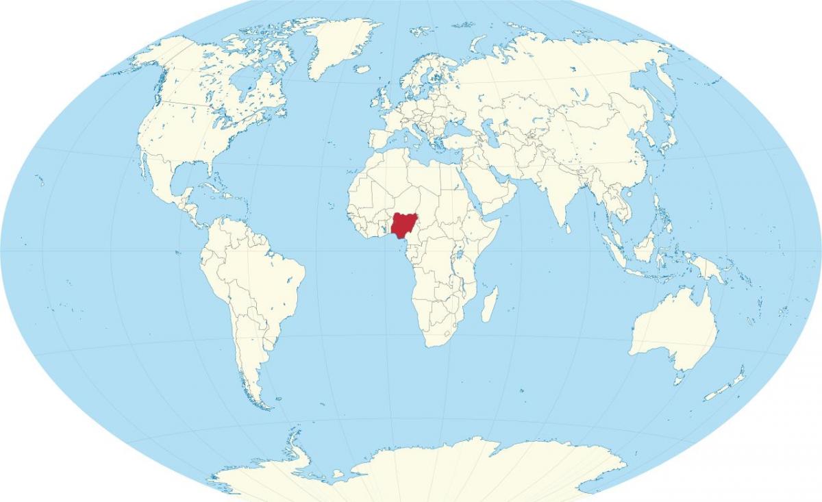 svetovni zemljevid, ki prikazuje nigerija