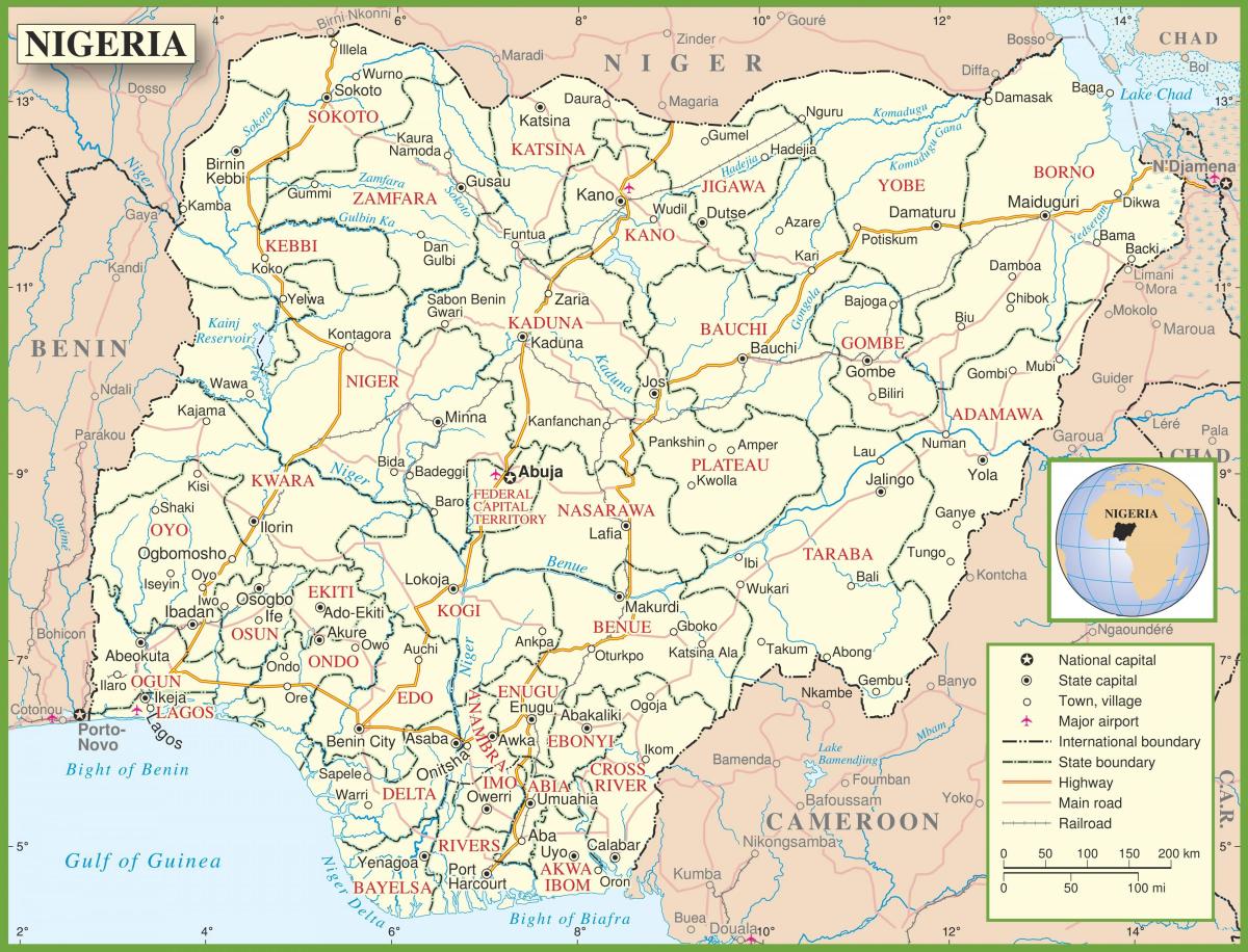 celoten zemljevid nigerija