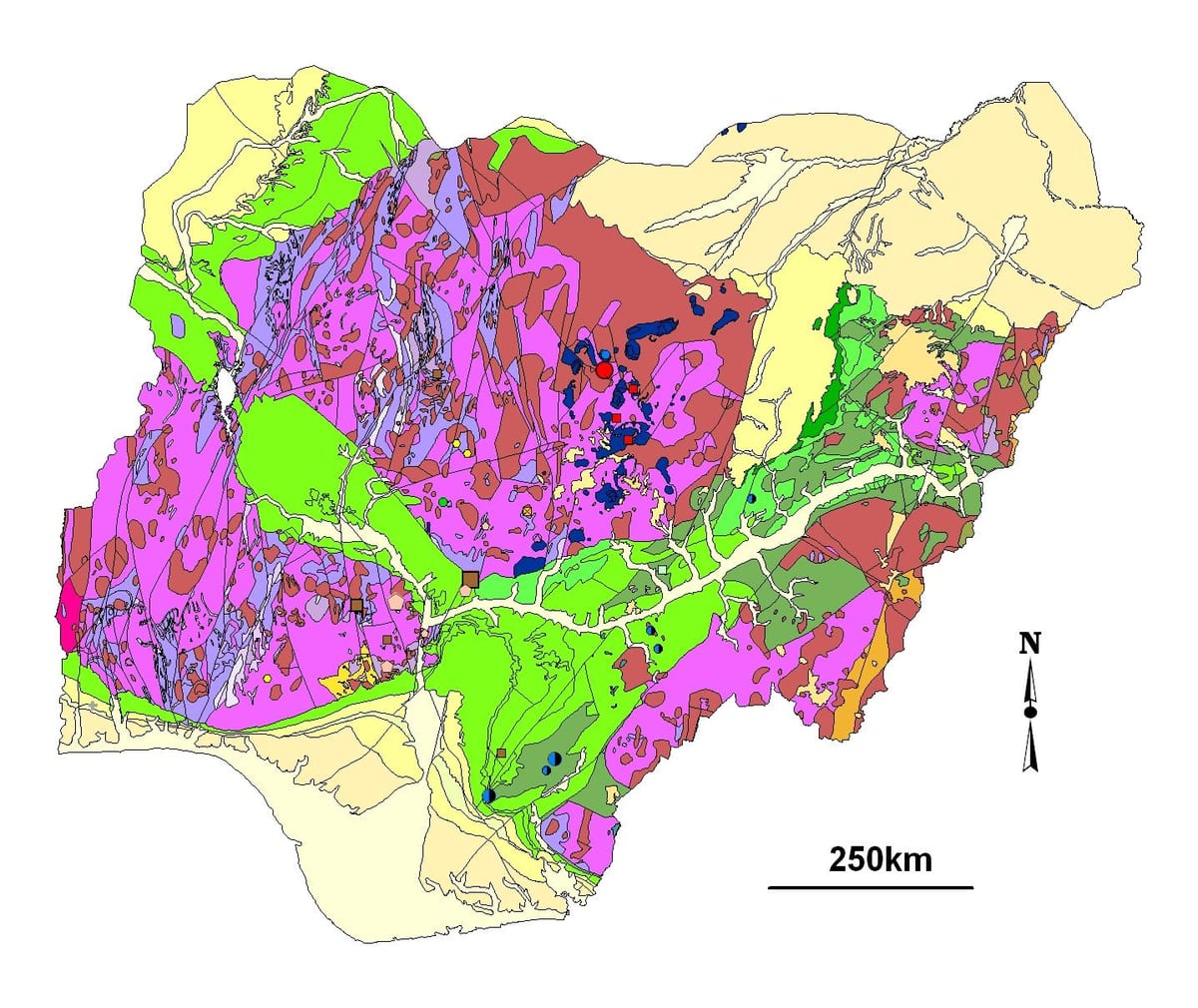 Zemljevid geološkega nigerija
