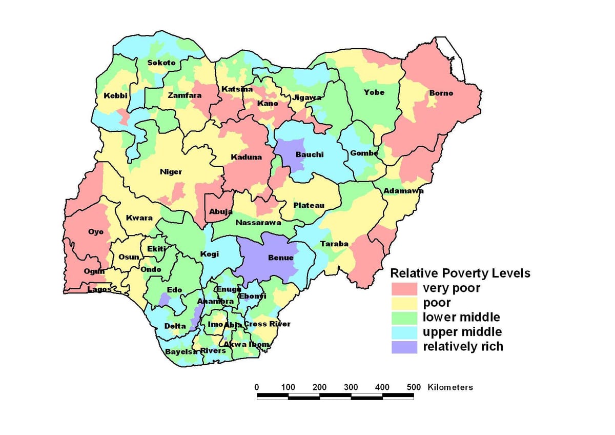 Zemljevid ekonomske nigerija