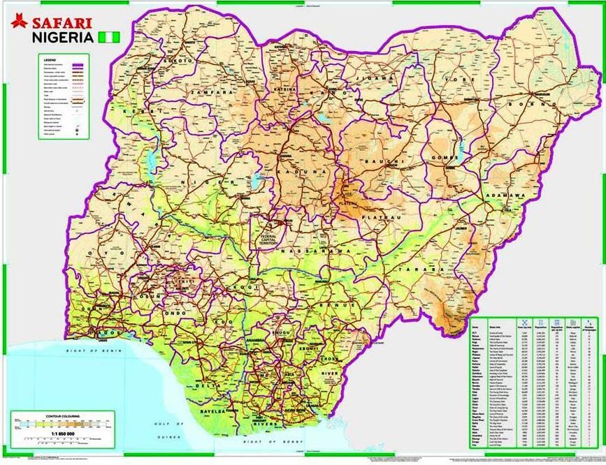 Zemljevid nigerija cestah