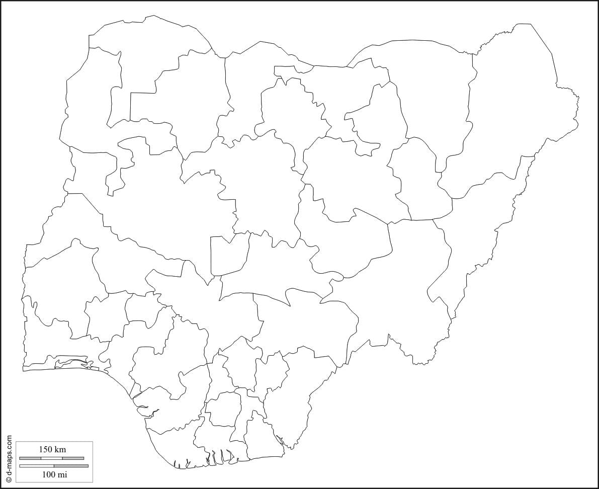 prazen zemljevid nigerija