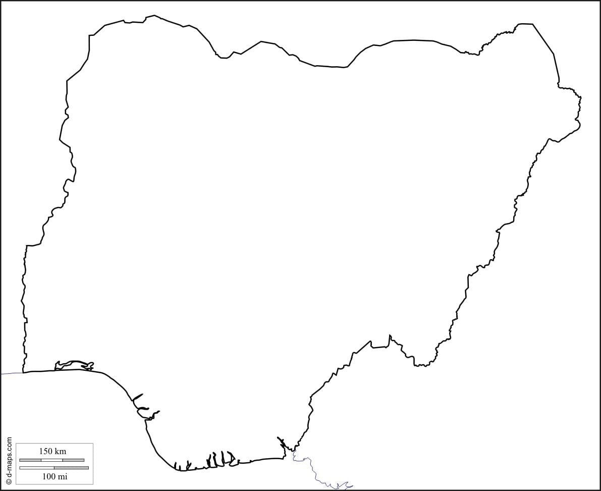 Zemljevid nigerija oris