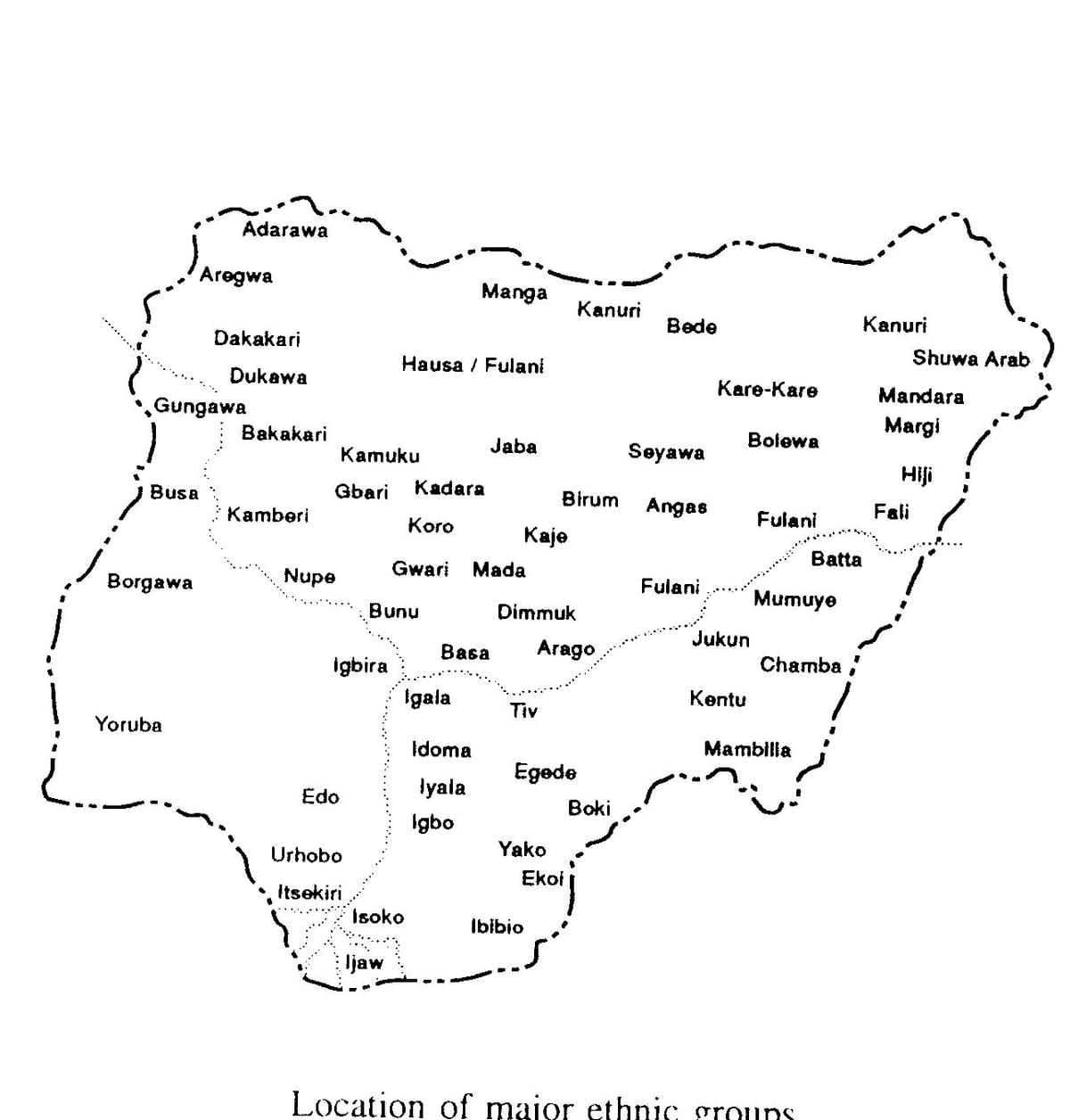 narišite skico zemljevid nigerija