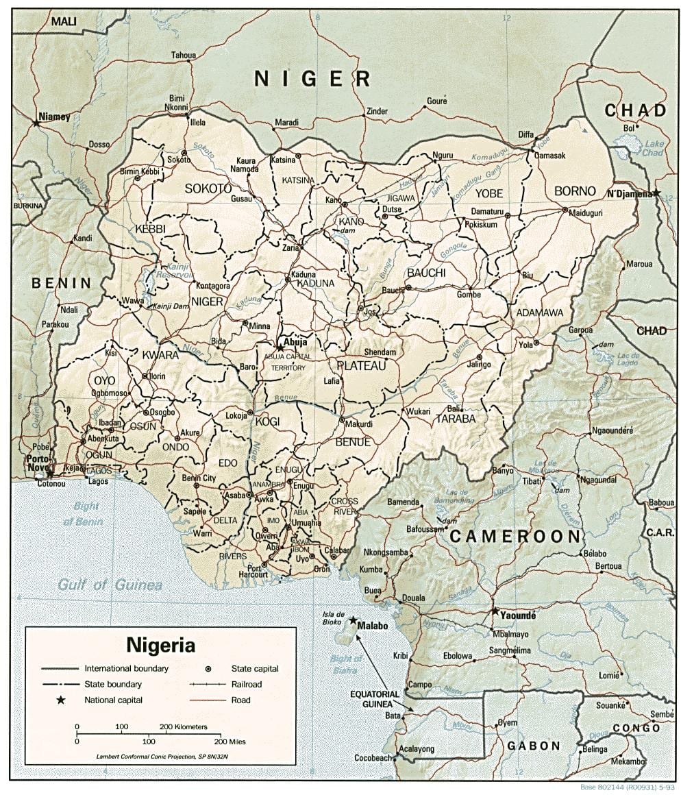 Zemljevid zemljepisna širina zemljepisna dolžina nigerija