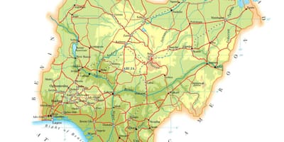 Zemljevid fizično nigerija