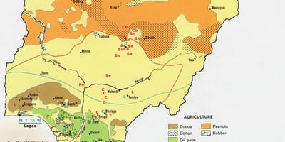 Zemljevid kmetijskih nigerija