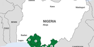 Zemljevid niger delta zemljevid v nigeriji