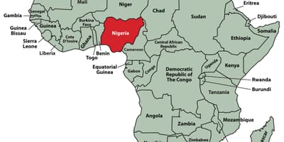 Zemljevid nigerija lokacije v afriki