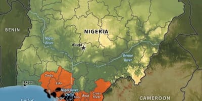 Zemljevid nigerija olje
