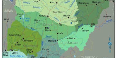 Nigerija regionalni zemljevid