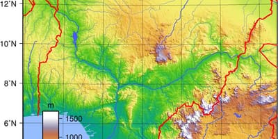 Zemljevid nigerija topografske