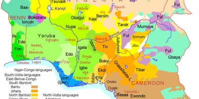 Nigerija jezik zemljevid