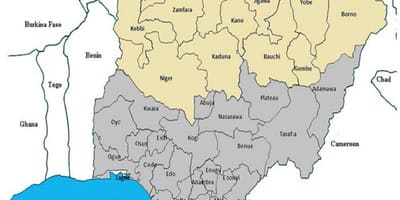 Zemljevid severne nigerijski članice