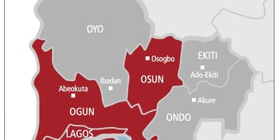West nigerija zemljevid