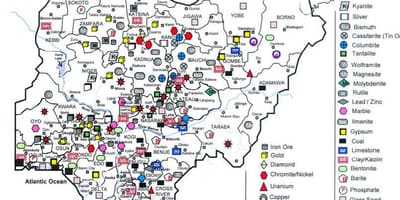 Mineralna zemljevid nigerija