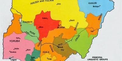 Zemljevid nigerijski plemen